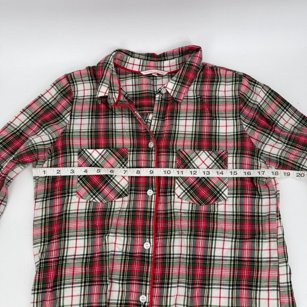 Victoria's Secret Plaid Flannel Pajama Sleep Shirt XS Red - Picture 10 of 11